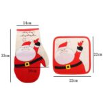 3 uds., decoraciones navideñas, guantes aislantes, mantel individual aislante, guante para microondas, Gloves, Placemat - Imagen 3