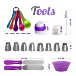 Juego de plato giratorio para pasteles, mesa decorativa, boca, bolsa de silicona, combinación DIY para hornear, 60 PCS/Set - Imagen 4