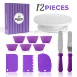 Juego de plato giratorio para pasteles, mesa decorativa, boca, bolsa de silicona, combinación DIY para hornear, 12 PCS/Set