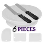 Juego de plato giratorio para pasteles, mesa decorativa, boca, bolsa de silicona, combinación DIY para hornear, 6 PCS/Set