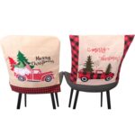 Funda de asiento de decoración navideña, funda de asiento para el hogar artesanal de lino, Santa Slaus Car - Imagen 5