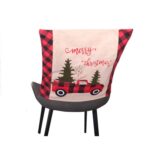 Funda de asiento de decoración navideña, funda de asiento para el hogar artesanal de lino, Plaid Car