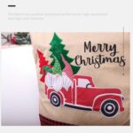 Funda de asiento de decoración navideña, funda de asiento para el hogar artesanal de lino, Plaid Car - Imagen 3