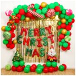 Decoración de fondo de fiesta de Navidad feliz conjunto de globos de Navidad