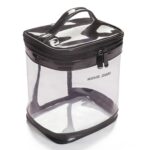 Bolsa de cosméticos transparente impermeable de viaje de 2 uds bolsa de almacenamiento de lavado multifuncional antiarrugas y sin olores, Black Cylinder - Imagen 2