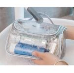Bolsa de cosméticos transparente impermeable de viaje de 2 uds bolsa de almacenamiento de lavado multifuncional antiarrugas y sin olores, Black Cylinder - Imagen 4