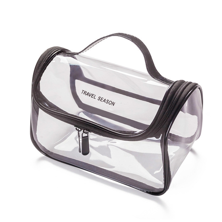 TBD0462588003.jpg Bolsa de cosméticos transparente impermeable de viaje de 2 uds bolsa de almacenamiento de lavado multifuncional antiarrugas y sin olores, Black Square - Imagen 1