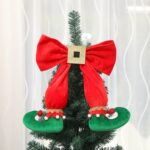 Adornos de pie de elfo, árbol de Navidad, arco, botas de elfo, colgante, diseño de atmósfera de Hotel