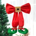 Adornos de pie de elfo, árbol de Navidad, arco, botas de elfo, colgante, diseño de atmósfera de Hotel - Imagen 5