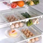 Caja de almacenamiento para refrigerador tipo cajonera, caja cuadrada multifuncional para conservación de alimentos para el hogar, 1 Egg Box + 1 Fresh Box - Imagen 3