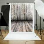 1.5m x 2.1m Photo Studio Disposición del lugar Tablero de madera Tela de fondo de estudio 3D