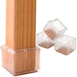 2 uds. Tapas cuadradas para patas de sillas, almohadillas protectoras de pies de PVC, cubiertas para mesas y muebles, 56-62mm