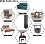 100 Uds protectores de pies de silla de plástico negro antideslizante patas de muebles tapa de Base de mesa cubierta protectora de suelo, 19mm - Imagen 5