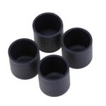 100 Uds protectores de pies de silla de plástico negro antideslizante patas de muebles tapa de Base de mesa cubierta protectora de suelo, 25mm - Imagen 2