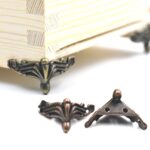 10 PCS Caja de regalo de joyería de bronce antiguo Caja de madera Pies decorativos Protector de esquina de pierna
