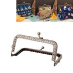 Bolso de mano con billetera cuadrada en relieve de 10 piezas con asa de metal, 15cm