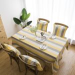 Cubierta de toalla de tela para la mesa de centro rectangular a rayas, mesa redonda, mesa de comedor, 135x135cm - Imagen 2