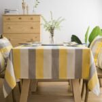 Cubierta de toalla de tela para la mesa de centro rectangular a rayas, mesa redonda, mesa de comedor, 135x220cm - Imagen 5