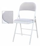 Silla plegable portátil de metal para conferencias, silla de oficina para ordenador, silla de ocio para el hogar y al aire libre