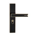 Cerradura de puerta Interior de aleación de aluminio magnética fuerte silenciosa, cerradura de manija de Hardware para dormitorio, Black Gold Small 50 Lock Body - Imagen 2