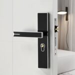 Cerradura de puerta Interior de aleación de aluminio magnética fuerte silenciosa, cerradura de manija de Hardware para dormitorio, Black Gold Small 50 Lock Body - Imagen 4