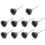 Cepillo de pulido de descalcificación de Metal, cepillo de alambre de 10 Uds. Para eliminar la capa de óxido, cepillo de pulido plano, Bowl Shape3×25MM