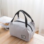 Bolsa de almuerzo portátil con aislamiento térmico, bolsa de caja de almuerzo, bolsa enfriadora, bolsa Bento, contenedor de almuerzo, bolsas de almacenamiento de comida escolar, Black, Bento Storage Bags