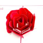 3D Pop Up Rose Tarjetas de felicitación de agradecimiento Flor Hecho a mano Papel vintage en blanco Tarjeta de regalo de amor de feliz cumpleaños, Tamaño: 13x16cm - Imagen 4