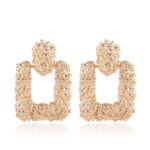 Pendientes Vintage para mujer Color dorado geométrico declaración pendiente textura Metal gota pendiente colgante joyería de moda