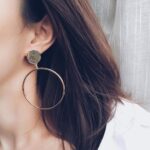 Pendientes redondos grandes geométricos Pendientes colgantes huecos grandes