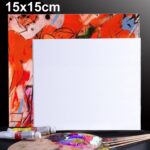 Pintura acrílica al óleo, lienzo cuadrado en blanco blanco, marco de tablero de madera, Board Frame, 15x15cm