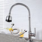 Grifo de cocina, cabezal antisalpicaduras, lavabo, fregadero, grifo giratorio Universal, junta de cobre llena, Cold Water+80 cm Tube