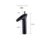 Grifo de baño Lavabo Cascada Grifo frío y caliente, 99529 Black - Imagen 5