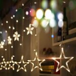 Luces LED de estrella con enchufe europeo de 220V, luces navideñas decorativas para interiores/exteriores, cortinas de amor, lámpara para vacaciones, iluminación para fiesta de boda