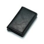 Cartera de Metal de cuero Universal, paquete de tarjeta Retro antirrobo RFID antimagnético tipo tarjeta elástica automática