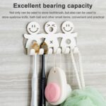 5 uds., Soporte para cepillo de dientes colgante con ventosa sonriente bonita, soporte para dientes de plástico para personas pequeñas - Imagen 5