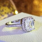 Anillo de circonita plateada de cristal cúbico grande a la moda, regalo de fiesta, joyería de boda, 5 - Imagen 3