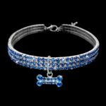 2 uds. Collar de perro con diamantes de imitación ostentosos, collares de cristal para cachorros, Chihuahua, correa para perros pequeños, accesorios para Mascotas, M - Imagen 2