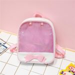 Mochila transparente para niños, bolsas con lazo bonito, Mini mochila escolar