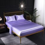 Juego de sábanas ajustables con funda de almohada de cuatro piezas de seda de hielo para el hogar, US-King: 198x203x35cm