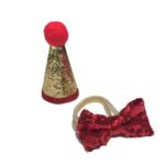 3 uds. Suministros de decoraciones navideñas para sombrero con lazos de lentejuelas para mascotas, Sequined Bows - Imagen 2