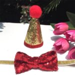 3 uds. Suministros de decoraciones navideñas para sombrero con lazos de lentejuelas para mascotas, Sequined Bows - Imagen 5