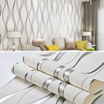 Etiqueta de la pared de la decoración del hogar del papel pintado no tejido de la ondulación del agua simple 3D - Imagen 2