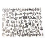 100 piezas mezcladas de color plata antigua pulseras europeas colgantes de dijes joyería de moda dijes de bricolaje hechos a mano