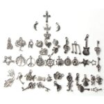 100 piezas mezcladas de color plata antigua pulseras europeas colgantes de dijes joyería de moda dijes de bricolaje hechos a mano - Imagen 2