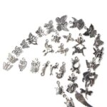 100 piezas mezcladas de color plata antigua pulseras europeas colgantes de dijes joyería de moda dijes de bricolaje hechos a mano - Imagen 4