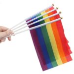 2 uds bandera del arco iris pancartas del desfile Gay lésbico Bandera del Orgullo LGBT, 90x60cm - Imagen 4