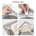 Rejilla para escurrir para fregadero para el hogar, colgador de almacenamiento triangular, bandeja de perforación libre, cesta colgante, 2 uds. - Imagen 5