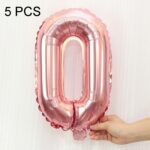 5 uds. Globos de aluminio con números de 16 pulgadas, globos de boda para fiesta de feliz cumpleaños, Pink, 0