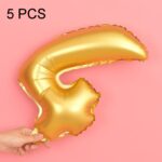 5 uds. Globos de aluminio con números de 16 pulgadas, globos de boda para fiesta de feliz cumpleaños, Gold, 4